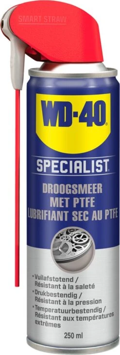 WD-40 Specialist® Droogsmeerspray Met PTFE - 250ml - Teflon Spray - Smeermiddel - Beschermt Effectief Tegen Dagelijkse Slijtage 9 WD-40 Specialist® Droogsmeerspray Met PTFE - 250ml - Teflon Spray - Smeermiddel - Beschermt Effectief Tegen Dagelijkse Slijtage -Fietsen Kortingswinkel 408x1200 1