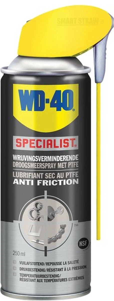 WD-40 Specialist® Droogsmeerspray Met PTFE - 250ml - Teflon Spray - Smeermiddel - Beschermt Effectief Tegen Dagelijkse Slijtage 1 WD-40 Specialist® Droogsmeerspray Met PTFE - 250ml - Teflon Spray - Smeermiddel - Beschermt Effectief Tegen Dagelijkse Slijtage
