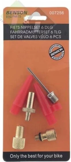 Benson Verloopnippel Set Alle Fietsventielen - Ballen - Luchtbed - 6 Delig -Fietsen Kortingswinkel 528x1200