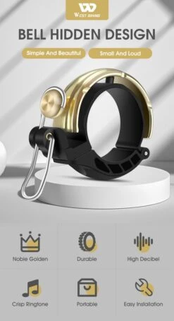 Fietsbel Goud Voor Racefiets Fiets Scooter En Motor - Mountainbike Accesoires En Wielrennen - Wielersport En Motorsport