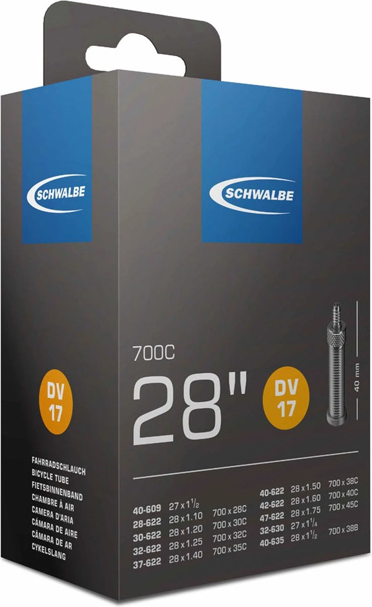 Schwalbe Binnenband - DV17 - 28 Inch X 1.10 - 1.75 - Hollands Ventiel - 40mm 6 Schwalbe Binnenband - DV17 - 28 Inch X 1.10 - 1.75 - Hollands Ventiel - 40mm - Afbeelding 6