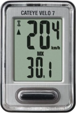 Cateye CC-VL520 Velo 7 Fietscomputer - Bedraad - Zwart / Grijs