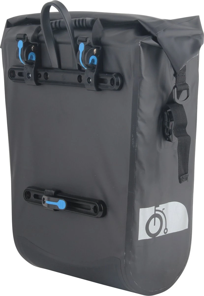 De HikeMeister® Prophete Roll Top E Bike Luxe Waterdichte Enkele 19 Liter Fietstas – Zwart – Met Reflectie Veiligheid – 100% Waterdicht Met Schouderriem 2 De HikeMeister® Prophete Roll Top E Bike Luxe Waterdichte Enkele 19 Liter Fietstas – Zwart – Met Reflectie Veiligheid – 100% Waterdicht Met Schouderriem - Afbeelding 2