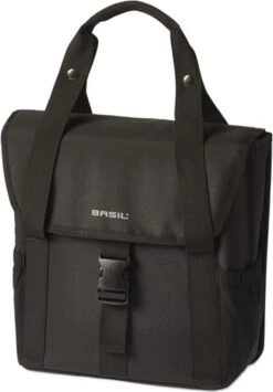 Basil GO Dubbele Fietstas - Zwart - 16 Liter -Fietsen Kortingswinkel 834x1200 1