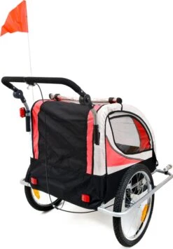 Fietskar Voor Kinderen - Met Buggyfunctie - En Schokbrekers - Rood -Fietsen Kortingswinkel 834x1200 3