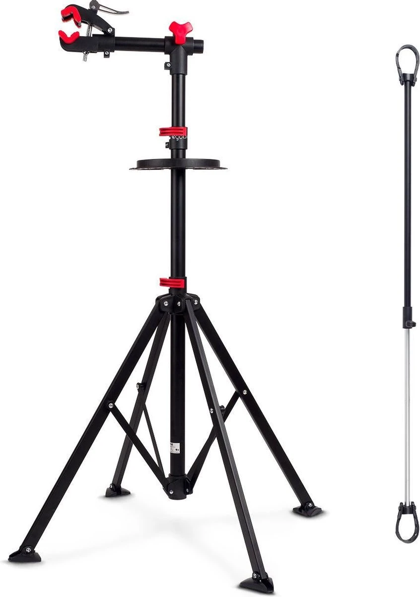 LifeGoods Fiets Montagestandaard - Fietsreparatie Racefiets / MTB - Incl. Stuurhouder - Zwart/Rood 2 LifeGoods Fiets Montagestandaard - Fietsreparatie Racefiets / MTB - Incl. Stuurhouder - Zwart/Rood - Afbeelding 2