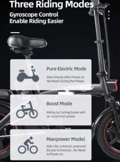 F-Wheel DYU A5 - Elektrische Vouwfiets - E Bike - 14 Inch - 7.5 Ah - 25km/u - Zwart -Fietsen Kortingswinkel 888x1200 3