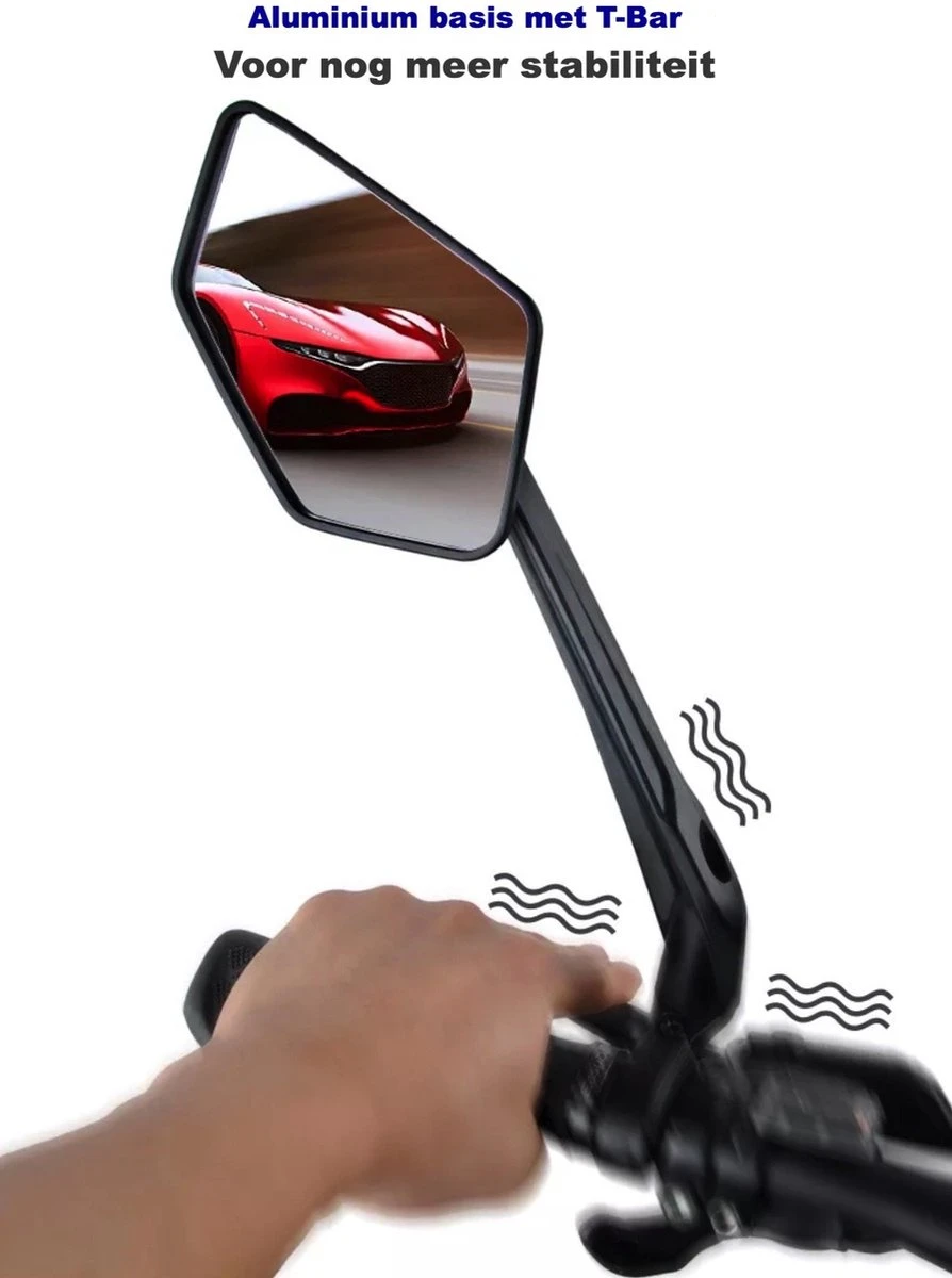 Beyond Gold - Fietsspiegel - Links - Reflectie Strip - E Step - Elektrische Fiets - Mountain Bike - Incl Grote Kijkhoek - Achteruitkijkspiegel - 360º Verstelbaar - Multifunctioneel - Incl Inbussleutel - Fiets Spiegel 2 Beyond Gold - Fietsspiegel - Links - Reflectie Strip - E Step - Elektrische Fiets - Mountain Bike - Incl Grote Kijkhoek - Achteruitkijkspiegel - 360º Verstelbaar - Multifunctioneel - Incl Inbussleutel - Fiets Spiegel - Afbeelding 2