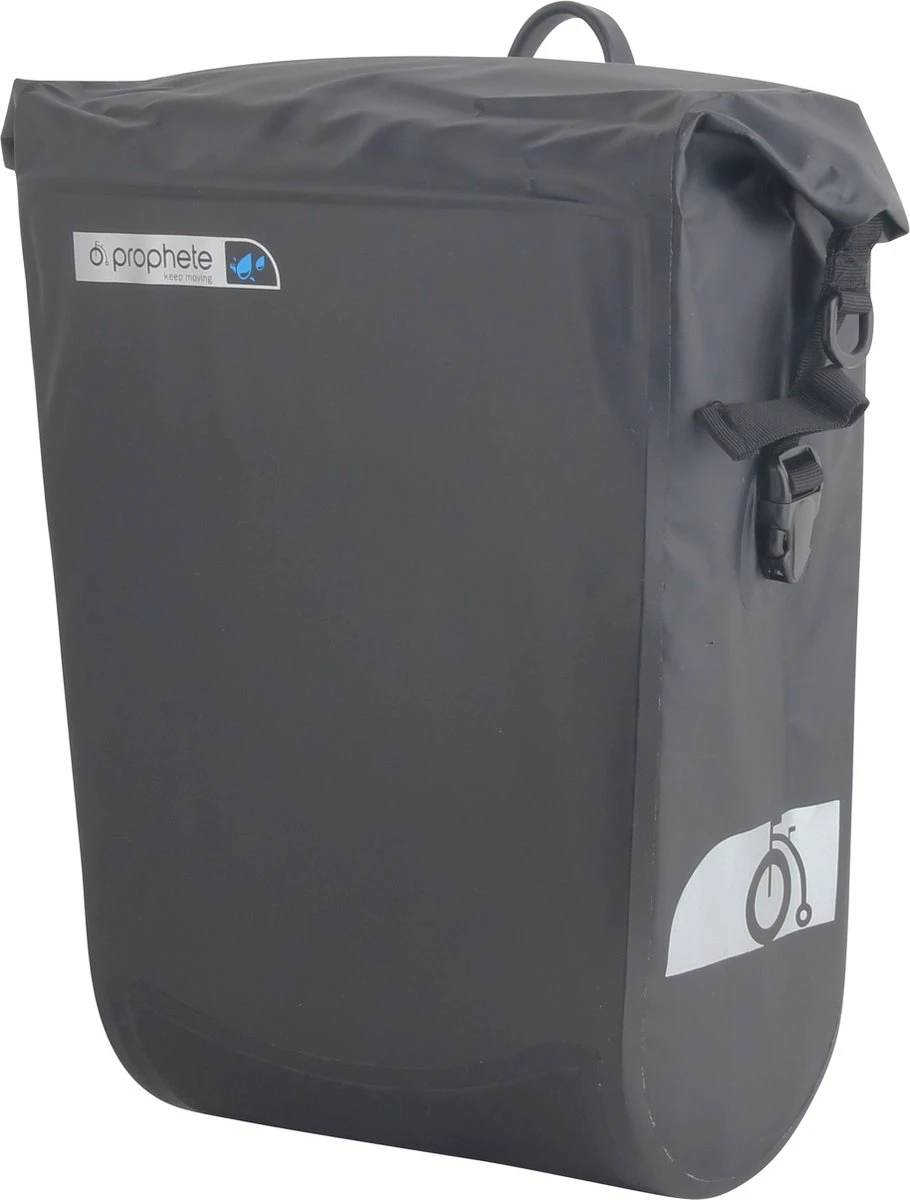 De HikeMeister® Prophete Roll Top E Bike Luxe Waterdichte Enkele 19 Liter Fietstas – Zwart – Met Reflectie Veiligheid – 100% Waterdicht Met Schouderriem 4 De HikeMeister® Prophete Roll Top E Bike Luxe Waterdichte Enkele 19 Liter Fietstas – Zwart – Met Reflectie Veiligheid – 100% Waterdicht Met Schouderriem - Afbeelding 4