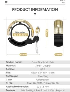 Fietsbel Goud Voor Racefiets Fiets Scooter En Motor - Mountainbike Accesoires En Wielrennen - Wielersport En Motorsport -Fietsen Kortingswinkel 913x1200 5