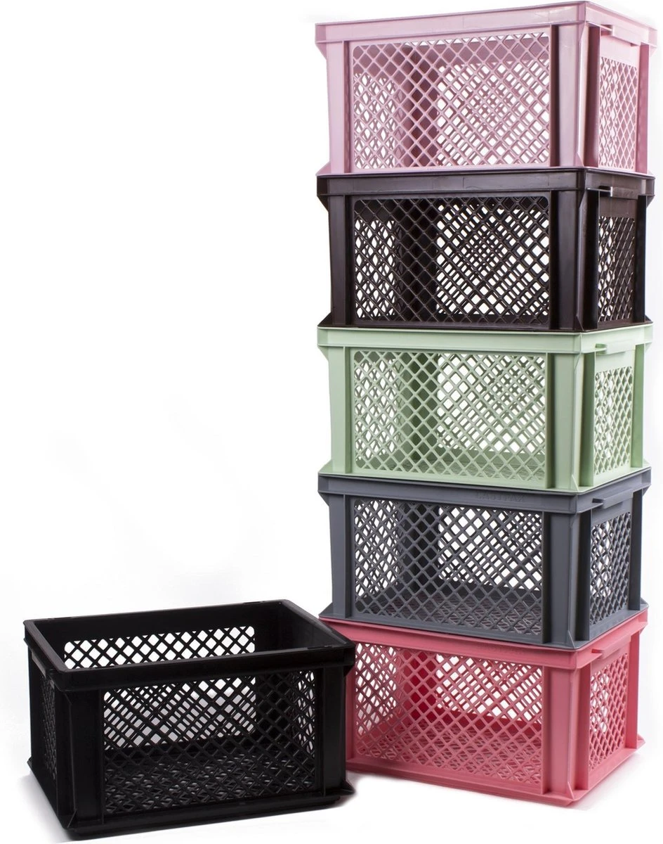 Lastpak Fietskrat Kunststof Zwart - L40 X B30 X H22 Cm 2 Lastpak Fietskrat Kunststof Zwart - L40 X B30 X H22 Cm - Afbeelding 2