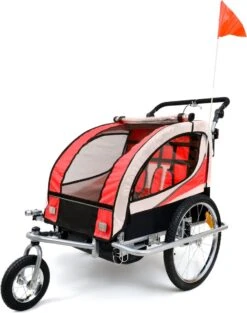 Fietskar Voor Kinderen - Met Buggyfunctie - En Schokbrekers - Rood -Fietsen Kortingswinkel 948x1200 2