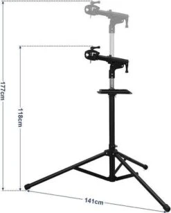 Merkloos Decopatent® PRO Montagestandaard Fiets - 360° Draaibaar - Verstelbaar + Gereedschapsbakje - Fiets Montage Reparatie Standaard -Fietsen Kortingswinkel 967x1200