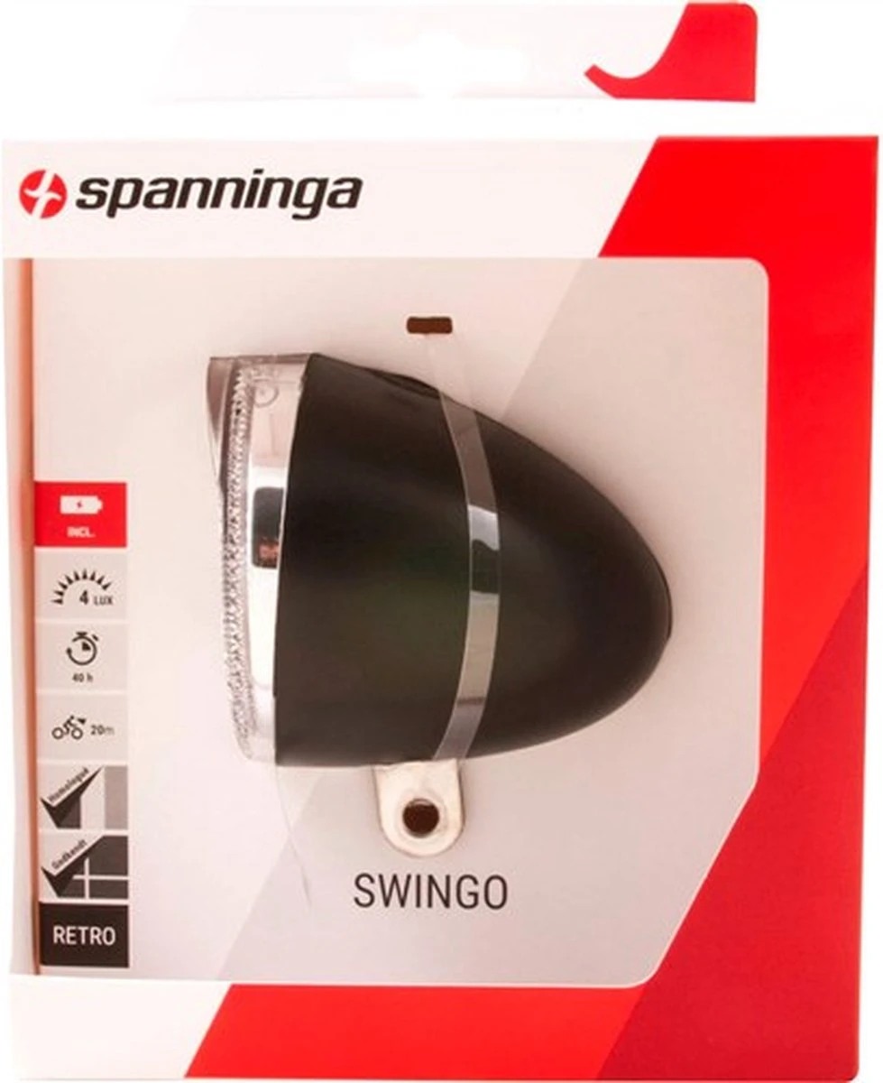Spanninga Swingo Fiets Koplamp - 4 Lux - Batterij 17 Spanninga Swingo Fiets Koplamp - 4 Lux - Batterij - Afbeelding 17