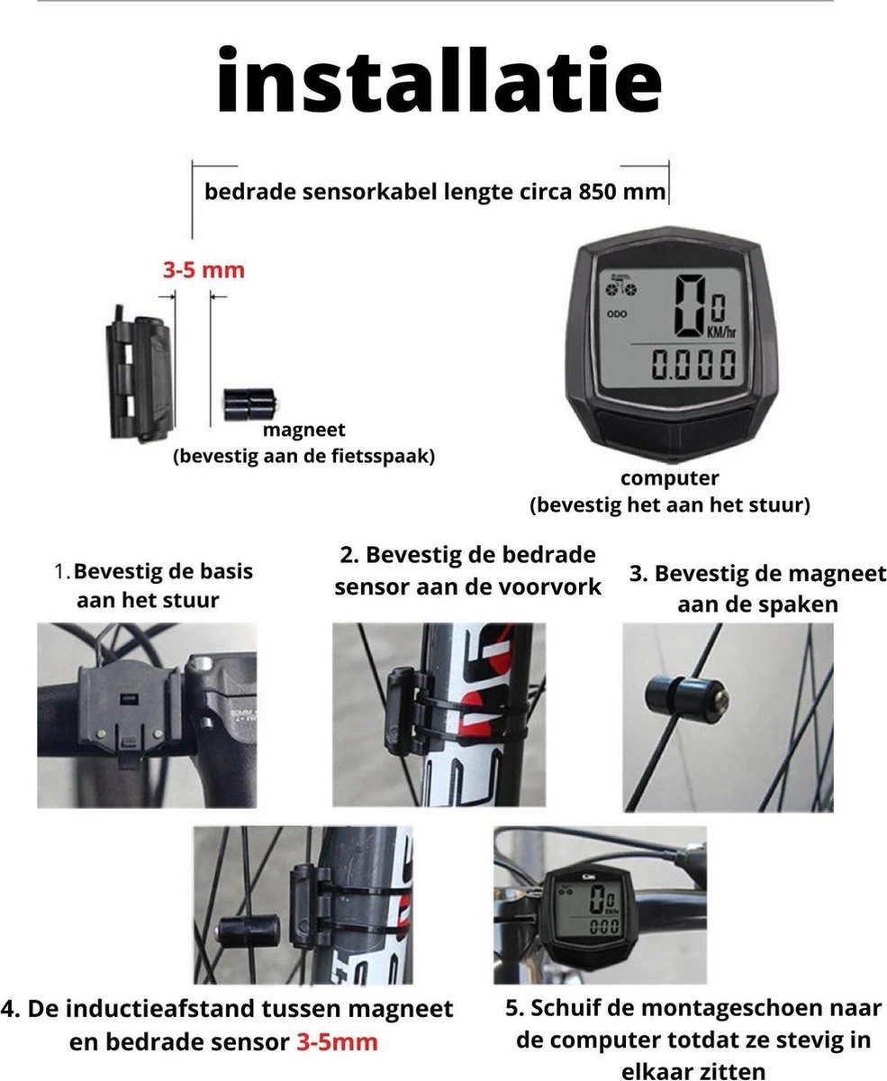 Pleasant Life Kilometerteller Fiets - Waterdicht - Digitale LCD - Bedraad - Fiets Accesoires - Mountainbike - Wielrennen - 5 Pleasant Life Kilometerteller Fiets - Waterdicht - Digitale LCD - Bedraad - Fiets Accesoires - Mountainbike - Wielrennen - - Afbeelding 5