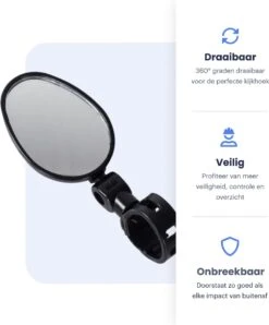 Merkloos Fietsspiegel - Set Van 2 - EBike Fiets Spiegel - Verstelbaar - Achteruitkijkspiegel Fiets - Links En Rechts - Extra Voordelig -Fietsen Kortingswinkel 994x1200 5